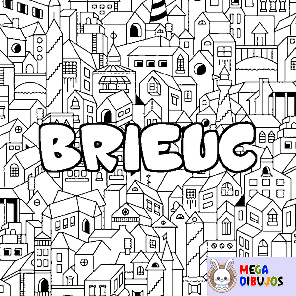 Coloraci&oacute;n del nombre BRIEUC - decorado ciudad