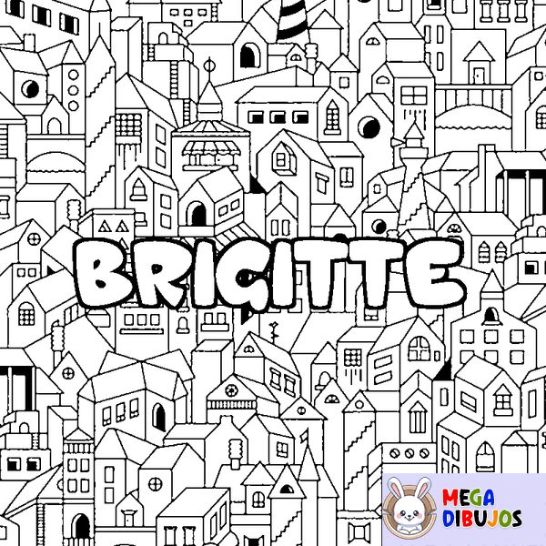 Coloraci&oacute;n del nombre BRIGITTE - decorado ciudad