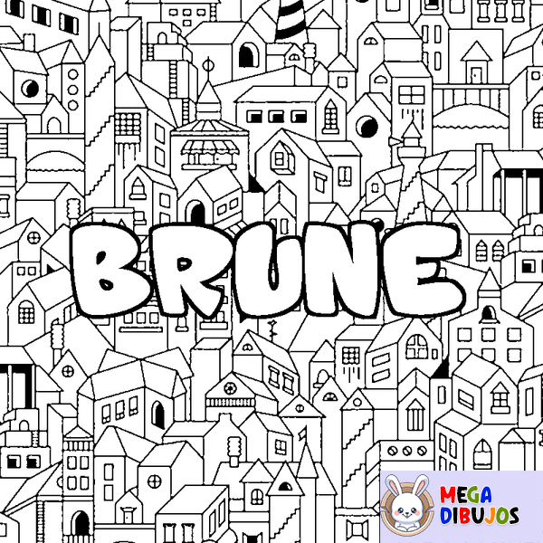Coloraci&oacute;n del nombre BRUNE - decorado ciudad