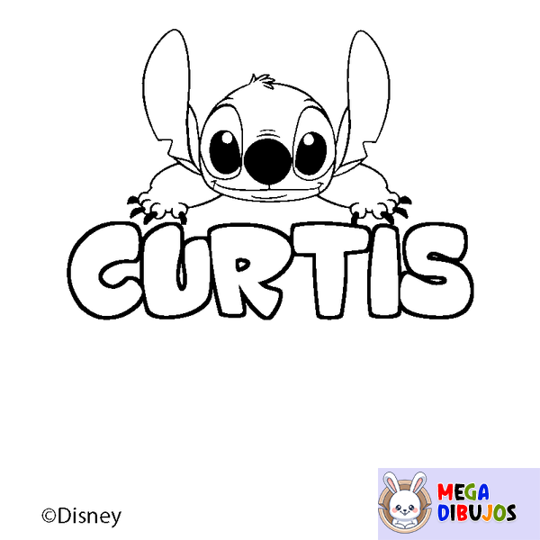 Coloraci&oacute;n del nombre CURTIS - decorado Stitch