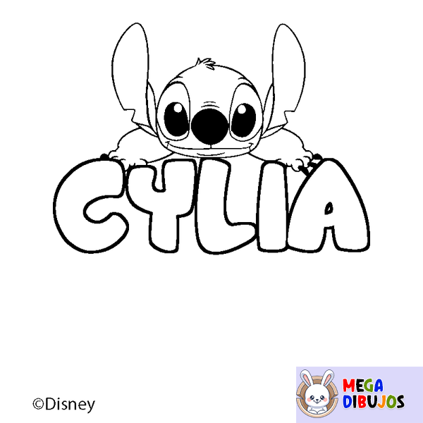 Coloraci&oacute;n del nombre CYLIA - decorado Stitch