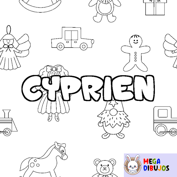 Coloraci&oacute;n del nombre CYPRIEN - decorado juguetes