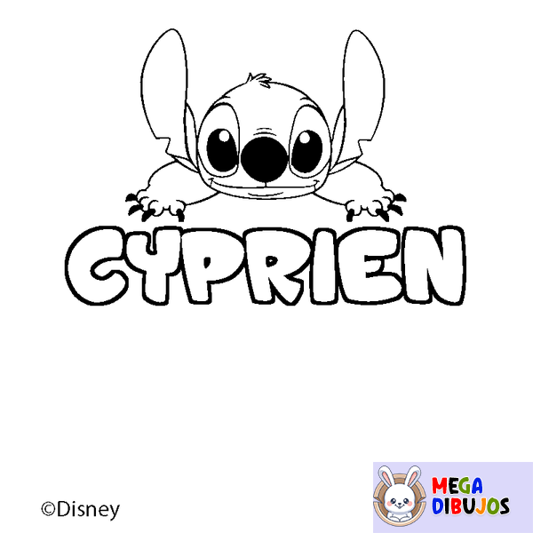 Coloraci&oacute;n del nombre CYPRIEN - decorado Stitch