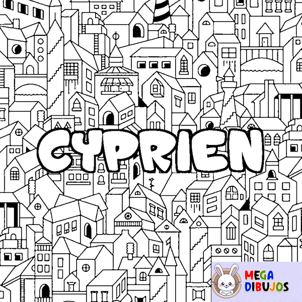 Coloraci&oacute;n del nombre CYPRIEN - decorado ciudad