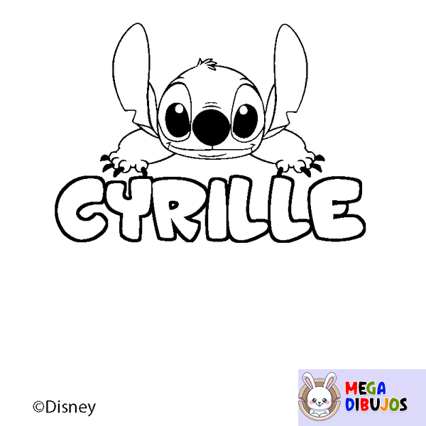 Coloraci&oacute;n del nombre CYRILLE - decorado Stitch