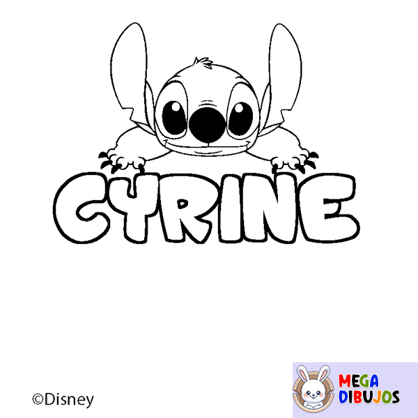 Coloraci&oacute;n del nombre CYRINE - decorado Stitch