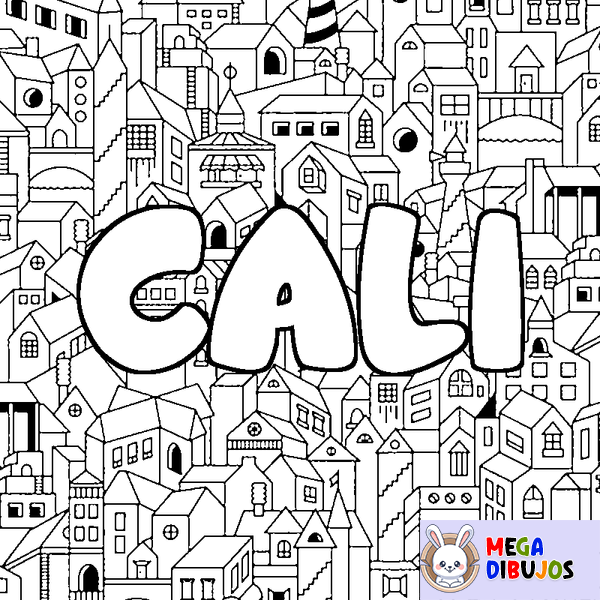 Coloraci&oacute;n del nombre CALI - decorado ciudad