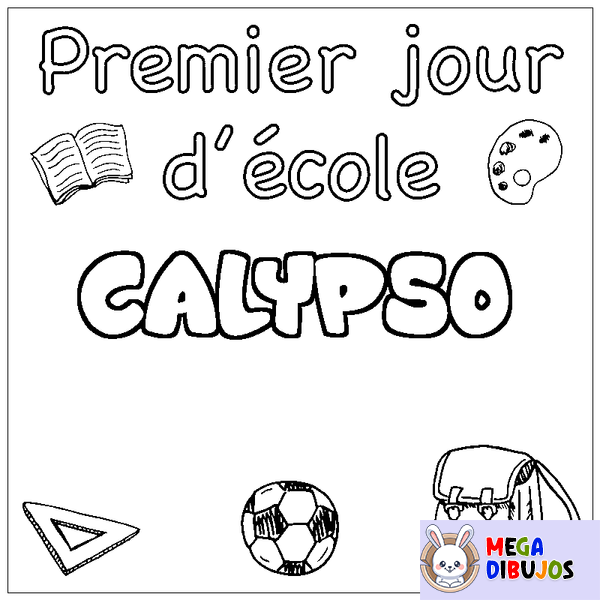Coloraci&oacute;n del nombre CALYPSO - decorado primer d&iacute;a de escuela
