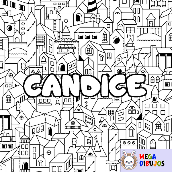 Coloraci&oacute;n del nombre CANDICE - decorado ciudad