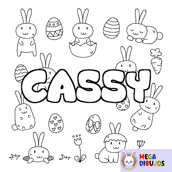 Coloraci&oacute;n del nombre CASSY - decorado Pascua