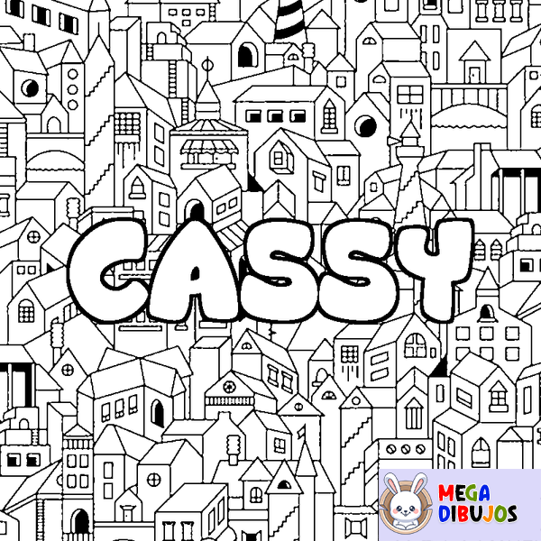 Coloraci&oacute;n del nombre CASSY - decorado ciudad