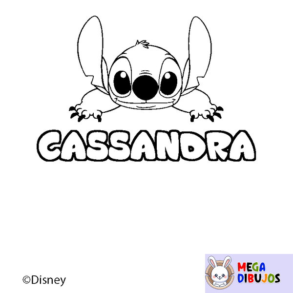 Coloraci&oacute;n del nombre CASSANDRA - decorado Stitch