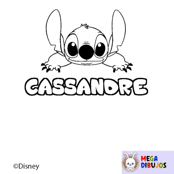 Coloraci&oacute;n del nombre CASSANDRE - decorado Stitch