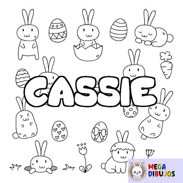Coloraci&oacute;n del nombre CASSIE - decorado Pascua