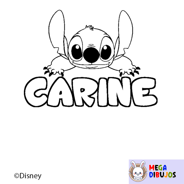 Coloraci&oacute;n del nombre CARINE - decorado Stitch