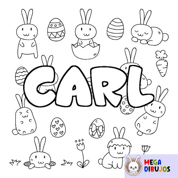 Coloraci&oacute;n del nombre CARL - decorado Pascua