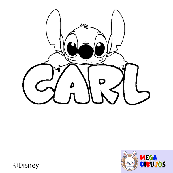 Coloraci&oacute;n del nombre CARL - decorado Stitch