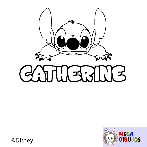 Coloraci&oacute;n del nombre CATHERINE - decorado Stitch
