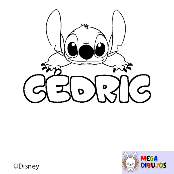 Coloraci&oacute;n del nombre C&Eacute;DRIC - decorado Stitch