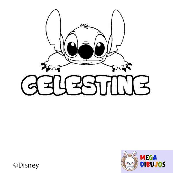 Coloraci&oacute;n del nombre CELESTINE - decorado Stitch