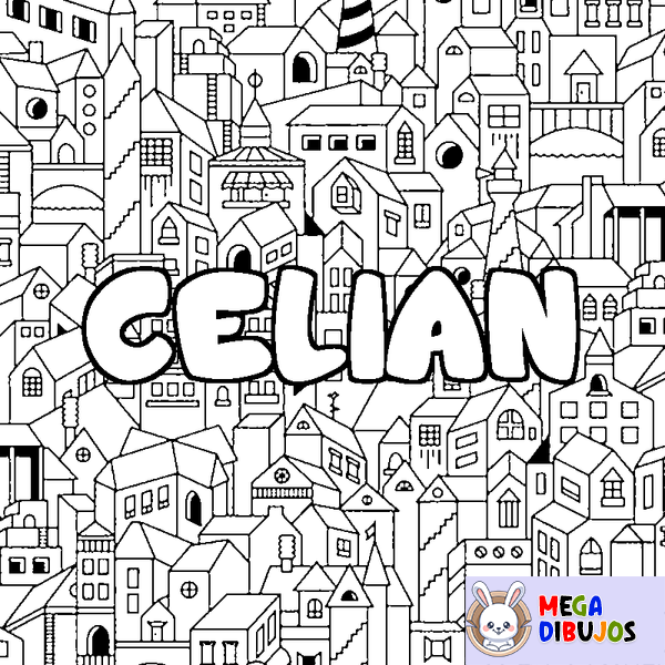 Coloraci&oacute;n del nombre CELIAN - decorado ciudad