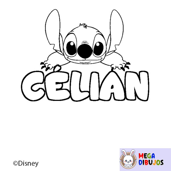 Coloraci&oacute;n del nombre C&Eacute;LIAN - decorado Stitch