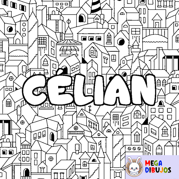 Coloraci&oacute;n del nombre C&Eacute;LIAN - decorado ciudad