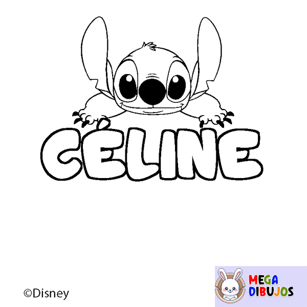 Coloraci&oacute;n del nombre C&Eacute;LINE - decorado Stitch