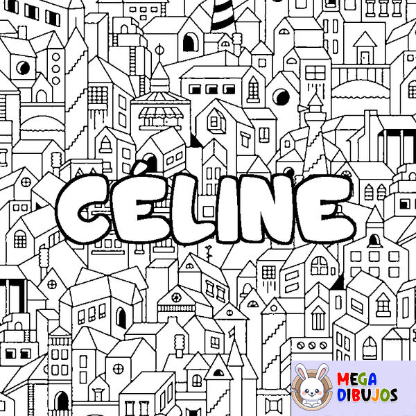 Coloraci&oacute;n del nombre C&Eacute;LINE - decorado ciudad