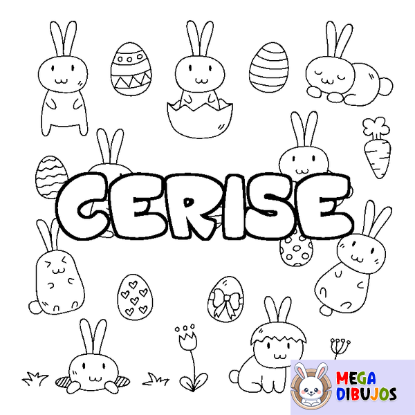 Coloraci&oacute;n del nombre CERISE - decorado Pascua