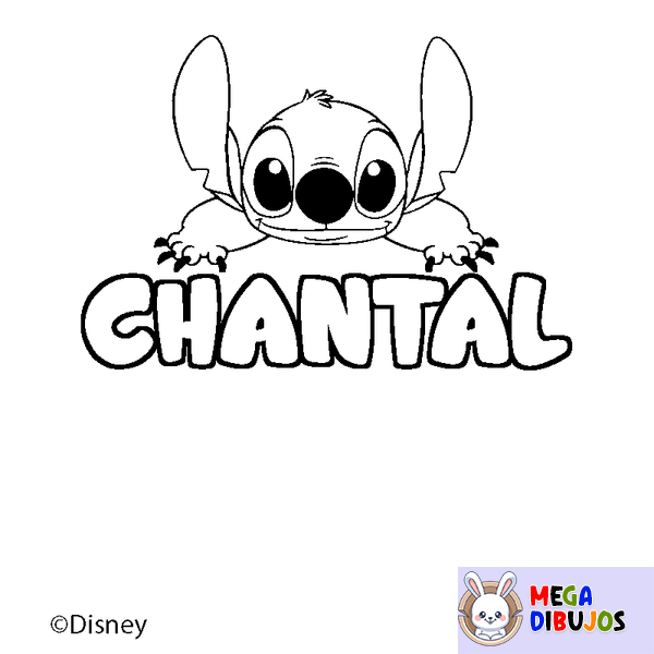 Coloraci&oacute;n del nombre CHANTAL - decorado Stitch