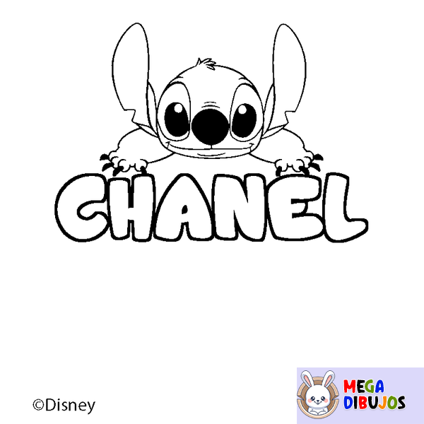 Coloraci&oacute;n del nombre CHANEL - decorado Stitch