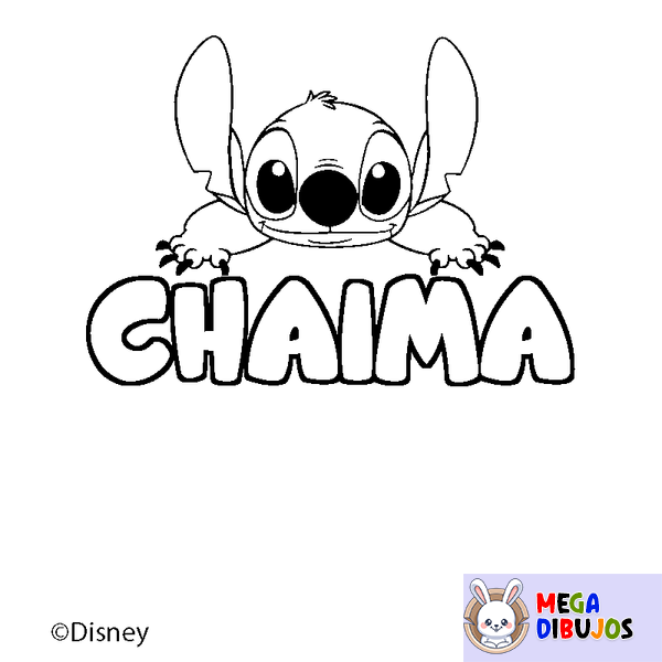 Coloraci&oacute;n del nombre CHAIMA - decorado Stitch