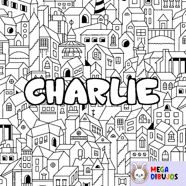 Coloraci&oacute;n del nombre CHARLIE - decorado ciudad