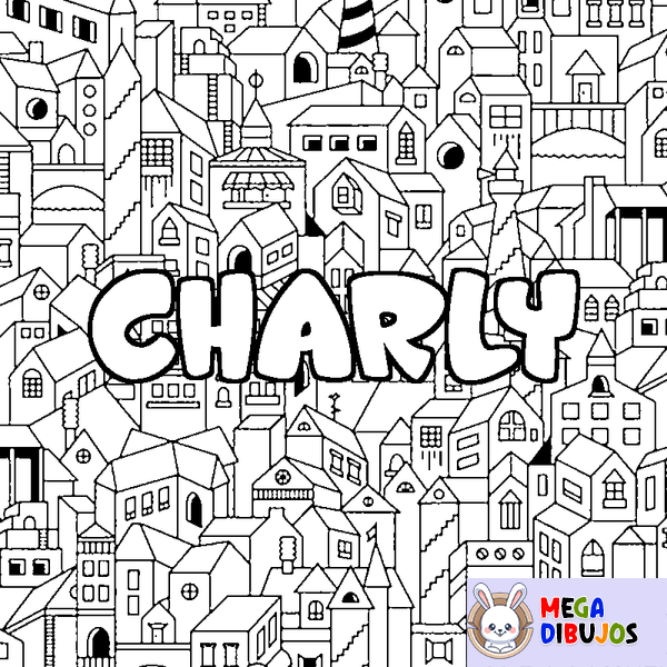 Coloraci&oacute;n del nombre CHARLY - decorado ciudad