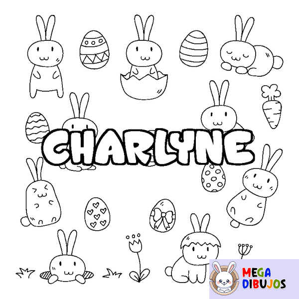 Coloraci&oacute;n del nombre CHARLYNE - decorado Pascua