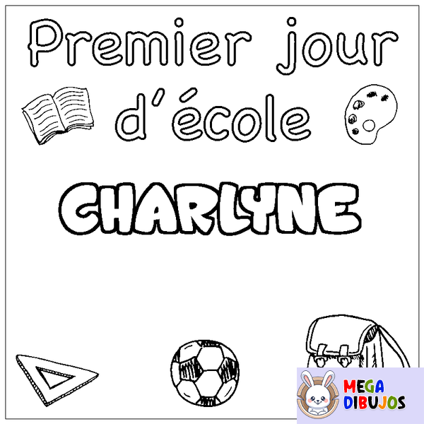 Coloraci&oacute;n del nombre CHARLYNE - decorado primer d&iacute;a de escuela