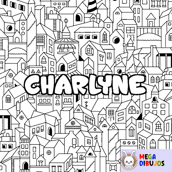Coloraci&oacute;n del nombre CHARLYNE - decorado ciudad