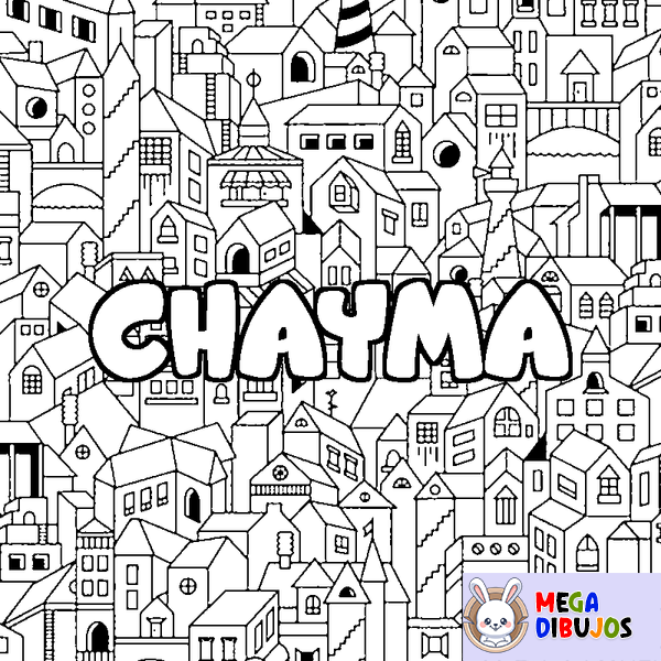 Coloraci&oacute;n del nombre CHAYMA - decorado ciudad