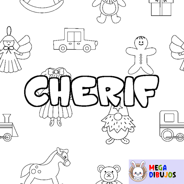 Coloraci&oacute;n del nombre CHERIF - decorado juguetes