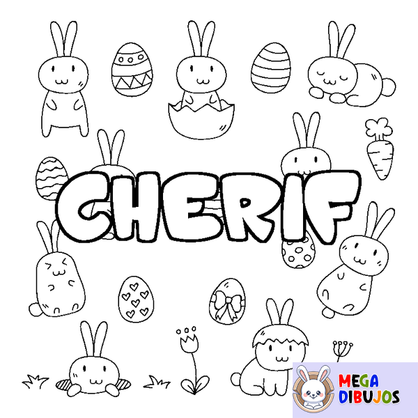 Coloraci&oacute;n del nombre CHERIF - decorado Pascua