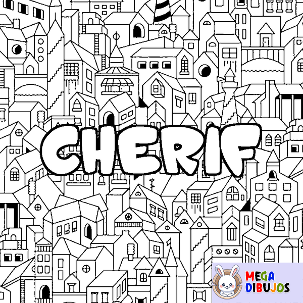Coloraci&oacute;n del nombre CHERIF - decorado ciudad