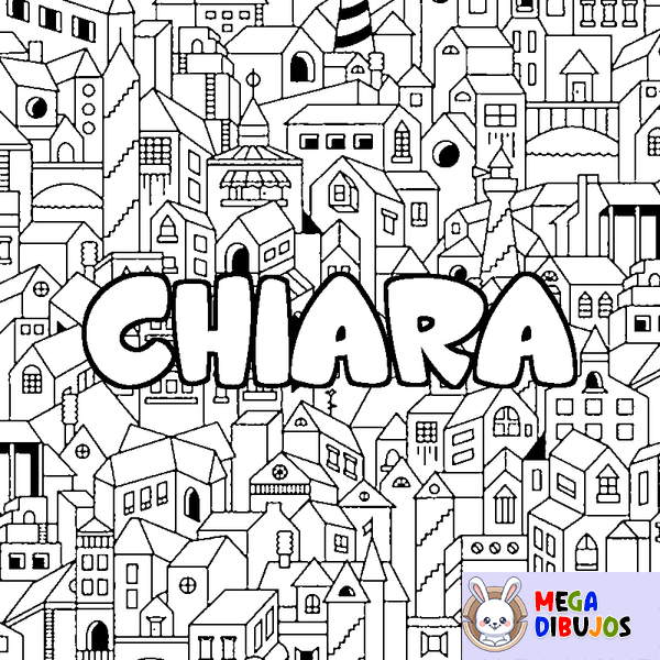 Coloraci&oacute;n del nombre CHIARA - decorado ciudad