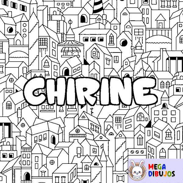 Coloraci&oacute;n del nombre CHIRINE - decorado ciudad