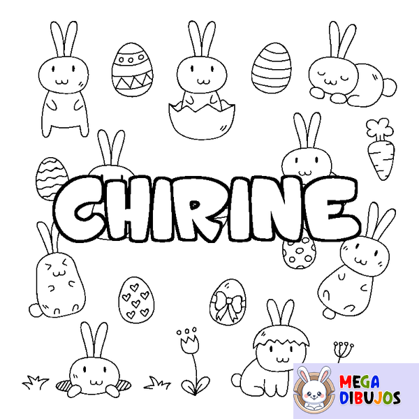 Coloraci&oacute;n del nombre CHIRINE - decorado Pascua