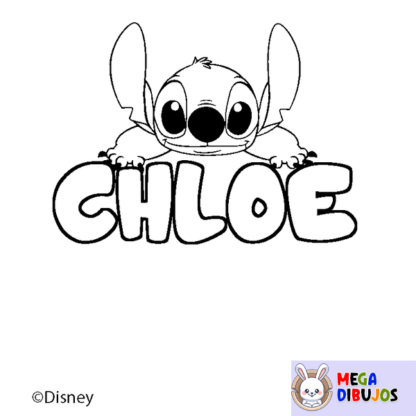 Coloraci&oacute;n del nombre CHLOE - decorado Stitch