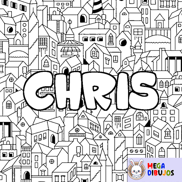 Coloraci&oacute;n del nombre CHRIS - decorado ciudad