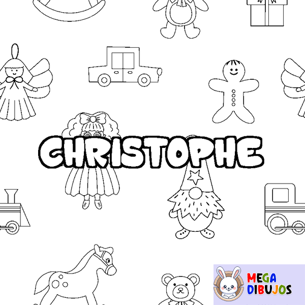 Coloraci&oacute;n del nombre CHRISTOPHE - decorado juguetes