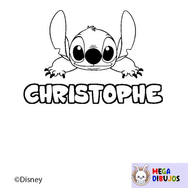 Coloraci&oacute;n del nombre CHRISTOPHE - decorado Stitch