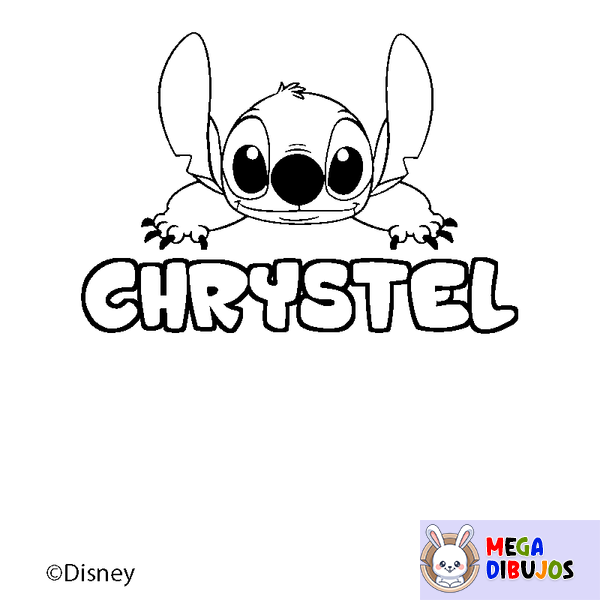 Coloraci&oacute;n del nombre CHRYSTEL - decorado Stitch